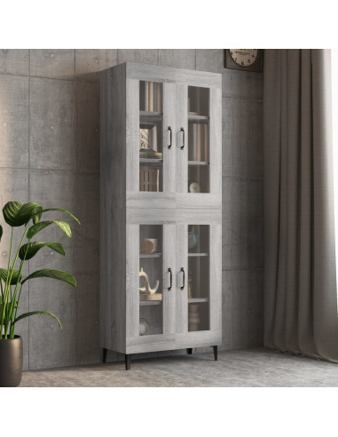 Armadietto Pensile a Parete Grigio Sonoma 69,5x34x90 cm