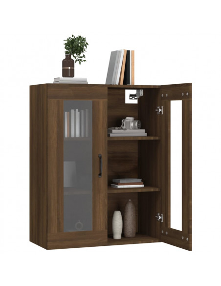 Armadietto Pensile a Parete Rovere Marrone 69,5x34x90 cm