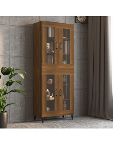 Armadietto Pensile a Parete Rovere Marrone 69,5x34x90 cm