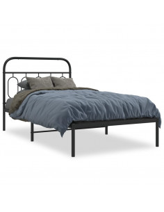 Giroletto con Testiera in Metallo Nero 107x203 cm 2