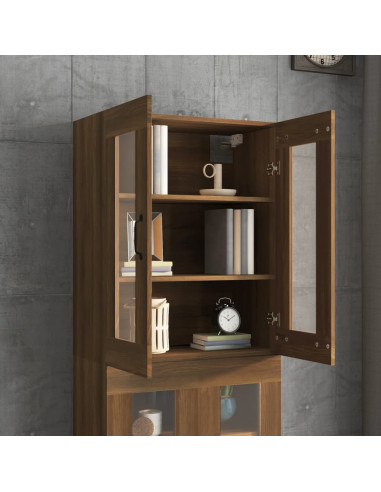 Armadietto Pensile a Parete Rovere Marrone 69,5x34x90 cm