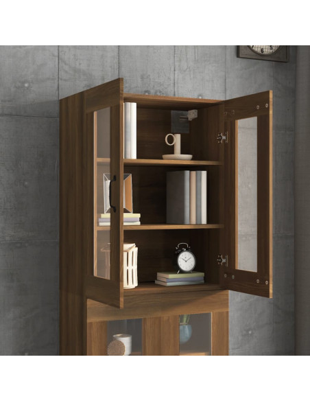 Armadietto Pensile a Parete Rovere Marrone 69,5x34x90 cm
