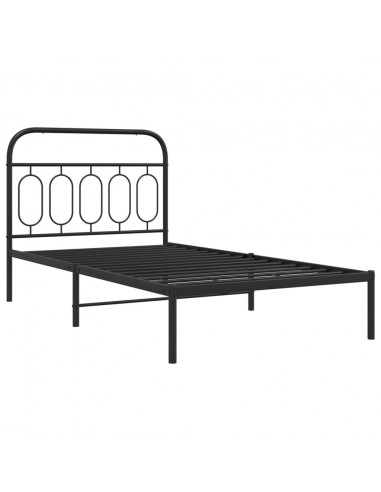 Giroletto con Testiera in Metallo Nero 107x203 cm