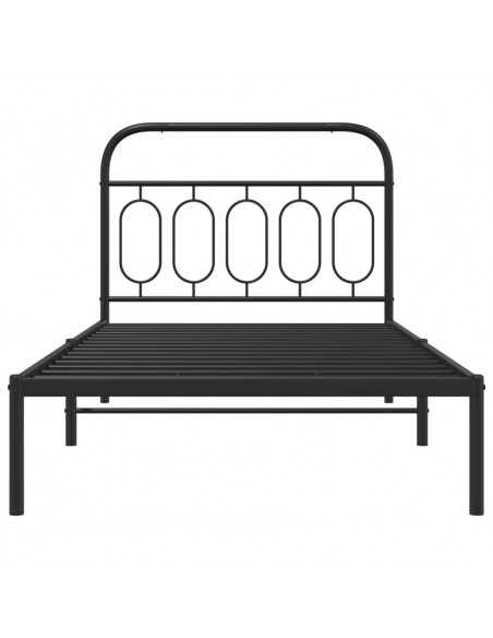 Giroletto con Testiera in Metallo Nero 107x203 cm