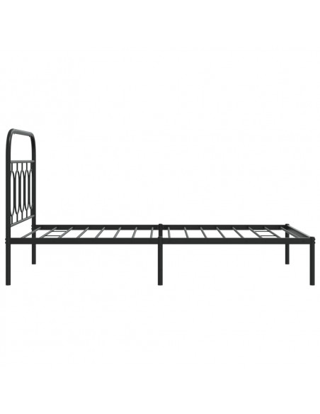 Giroletto con Testiera in Metallo Nero 107x203 cm