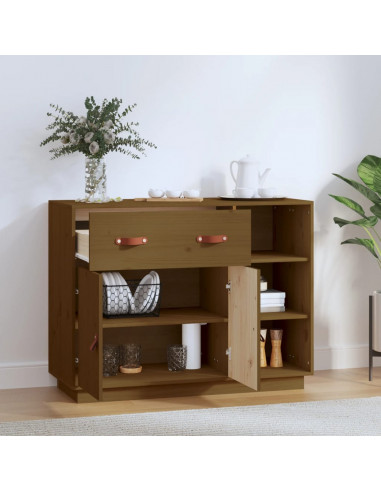 Credenza Miele 98,5x40x75 cm in Legno Massello di Pino
