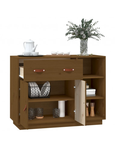 Credenza Miele 98,5x40x75 cm in Legno Massello di Pino