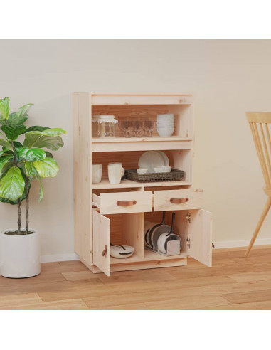 Credenza 67x40x108,5 cm in Legno Massello di Pino