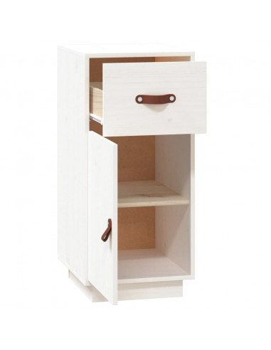 Credenza Bianca 34x40x75 cm in Legno Massello di Pino