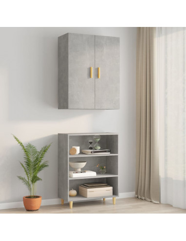 Armadietto Pensile a Parete Grigio Cemento 69,5x34x90 cm