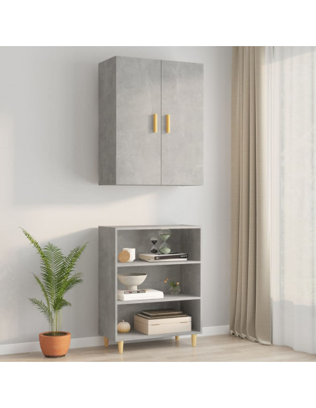 Armadietto Pensile a Parete Grigio Cemento 69,5x34x90 cm