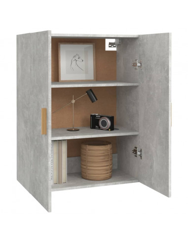 Armadietto Pensile a Parete Grigio Cemento 69,5x34x90 cm