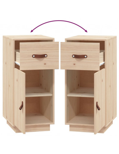 Credenza 34x40x75 cm in Legno Massello di Pino