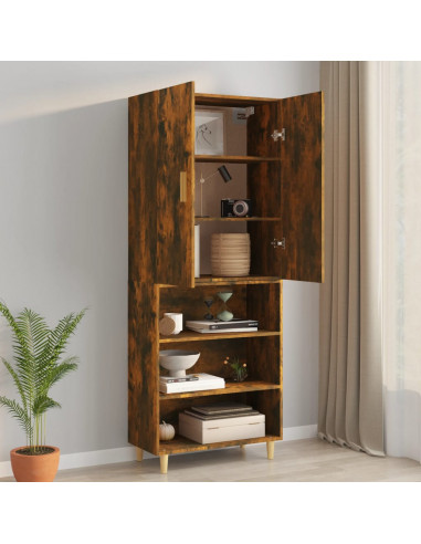 Armadietto Pensile a Parete Rovere Fumo 69,5x34x90 cm