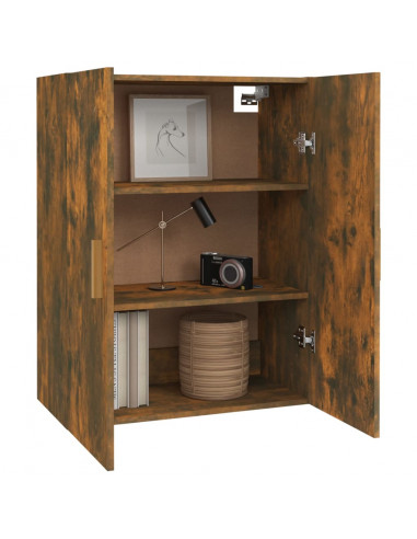 Armadietto Pensile a Parete Rovere Fumo 69,5x34x90 cm