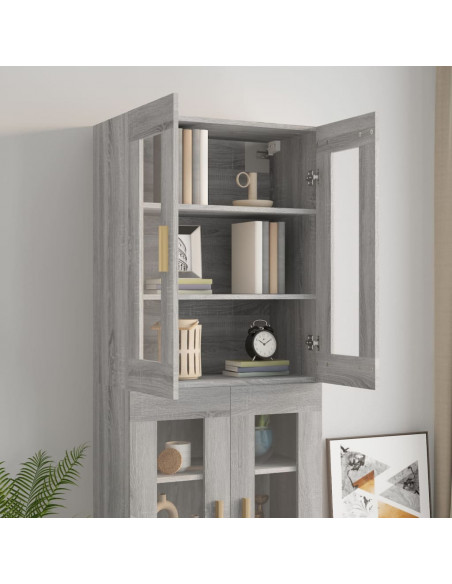 Armadietto Pensile a Parete Grigio Sonoma 69,5x34x90 cm