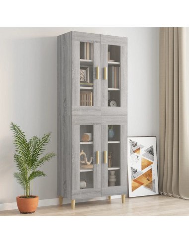 Armadietto Pensile a Parete Grigio Sonoma 69,5x34x90 cm