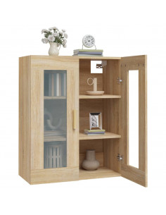 Armadietto Pensile a Parete Rovere Sonoma 69,5x34x90 cm 2