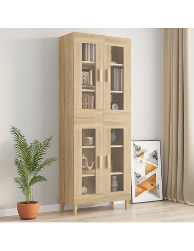 Armadietto Pensile a Parete Rovere Sonoma 69,5x34x90 cm