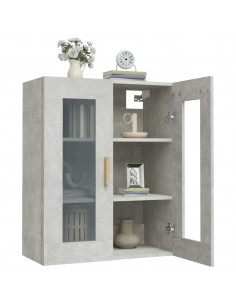 Armadietto Pensile a Parete Grigio Cemento 69,5x34x90 cm 2