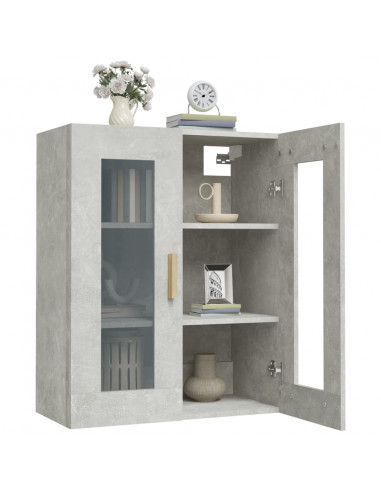 Armadietto Pensile a Parete Grigio Cemento 69,5x34x90 cm