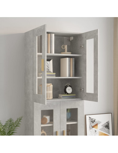 Armadietto Pensile a Parete Grigio Cemento 69,5x34x90 cm