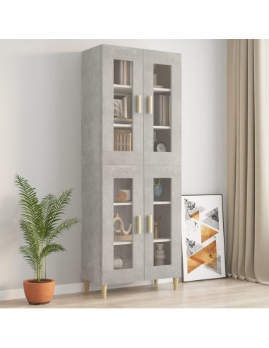 Armadietto Pensile a Parete Grigio Cemento 69,5x34x90 cm