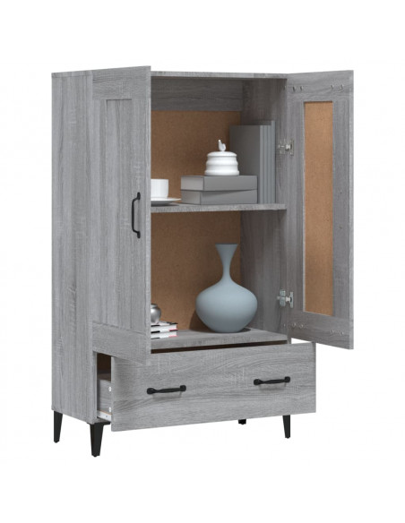 Credenza Grigio Sonoma 70x31x115 cm in Legno Multistrato