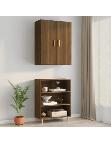 Armadietto Pensile a Parete Rovere Marrone 69,5x34x90 cm