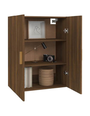 Armadietto Pensile a Parete Rovere Marrone 69,5x34x90 cm