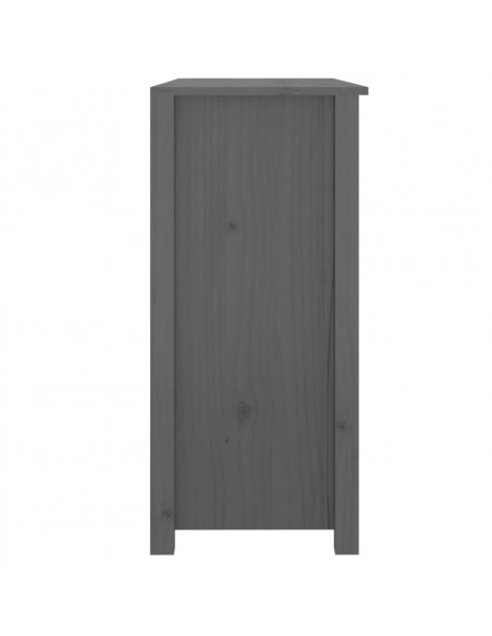 Credenza Grigia 100x35x74 cm in Legno Massello di Pino