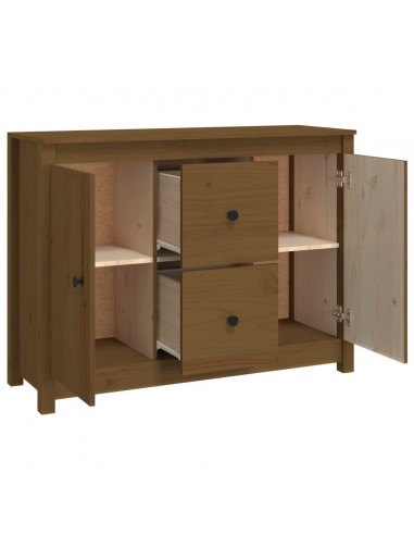 Credenza Miele 100x35x74 cm in Legno Massello di Pino