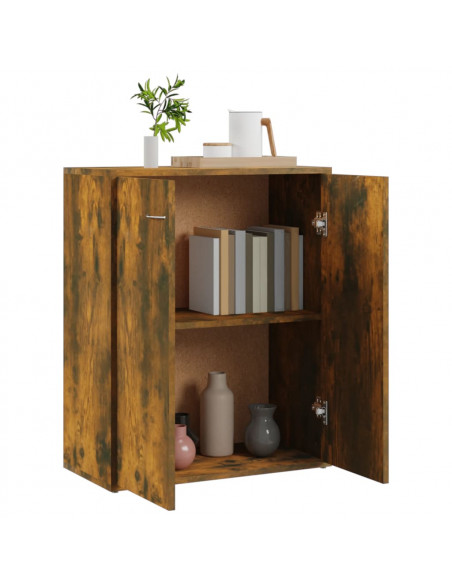 Credenza Rovere Fumo 60x30x75 cm in Legno Multistrato