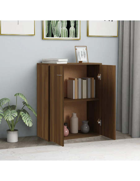 Credenza Rovere Marrone 60x30x75 cm in Legno Multistrato