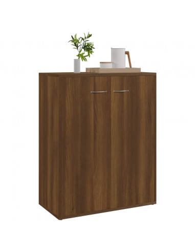 Credenza Rovere Marrone 60x30x75 cm in Legno Multistrato