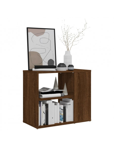 Mobiletto Laterale Rovere Marrone 60x30x50 cm Legno Multistrato