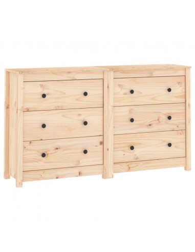 Credenza 140x35x80 cm in Legno Massello di Pino