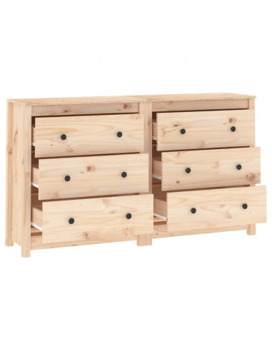 Credenza 140x35x80 cm in Legno Massello di Pino