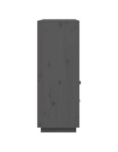 Credenza Grigia 100x40x108,5 cm in Legno Massello di Pino