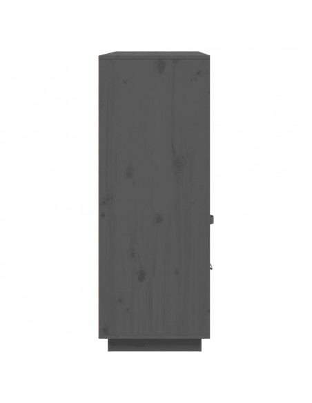 Credenza Grigia 100x40x108,5 cm in Legno Massello di Pino