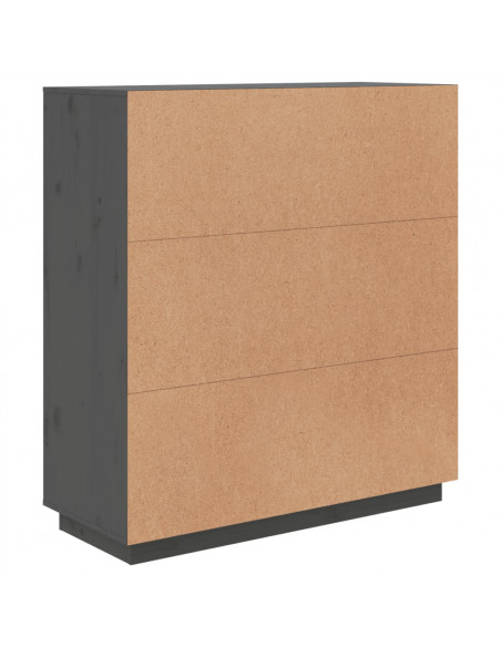 Credenza Grigia 100x40x108,5 cm in Legno Massello di Pino