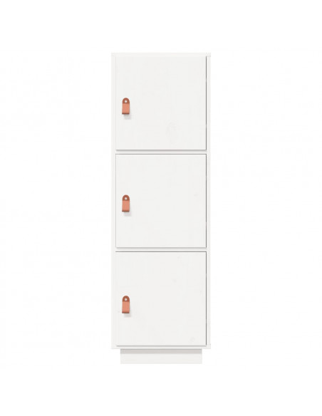 Credenza Bianca 34x40x108,5 cm in Legno Massello di Pino