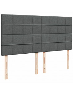 Giroletto a Molle con Materasso Grigio Scuro 200x200 cm Tessuto 2