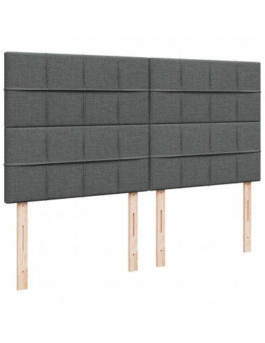 Giroletto a Molle con Materasso Grigio Scuro 200x200 cm Tessuto