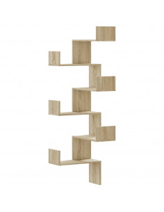 Scaffale Angolare a Muro Sonoma 45x45x147 cm Legno Multistrato 2