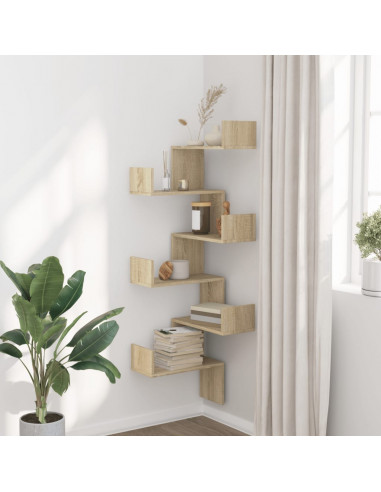 Scaffale Angolare a Muro Sonoma 45x45x147 cm Legno Multistrato