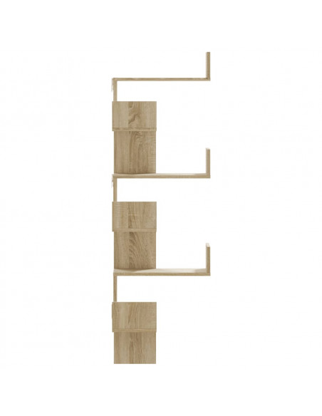 Scaffale Angolare a Muro Sonoma 45x45x147 cm Legno Multistrato
