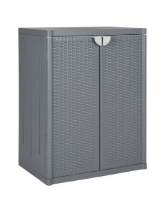 Armadio da Giardino Grigio 65x45x88 cm in Rattan PP 2