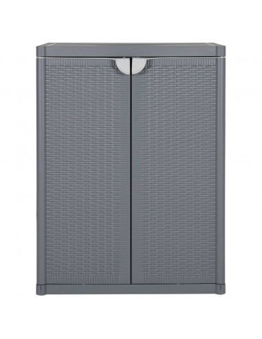 Armadio da Giardino Grigio 65x45x88 cm in Rattan PP