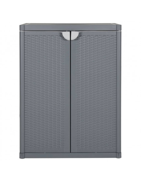 Armadio da Giardino Grigio 65x45x88 cm in Rattan PP